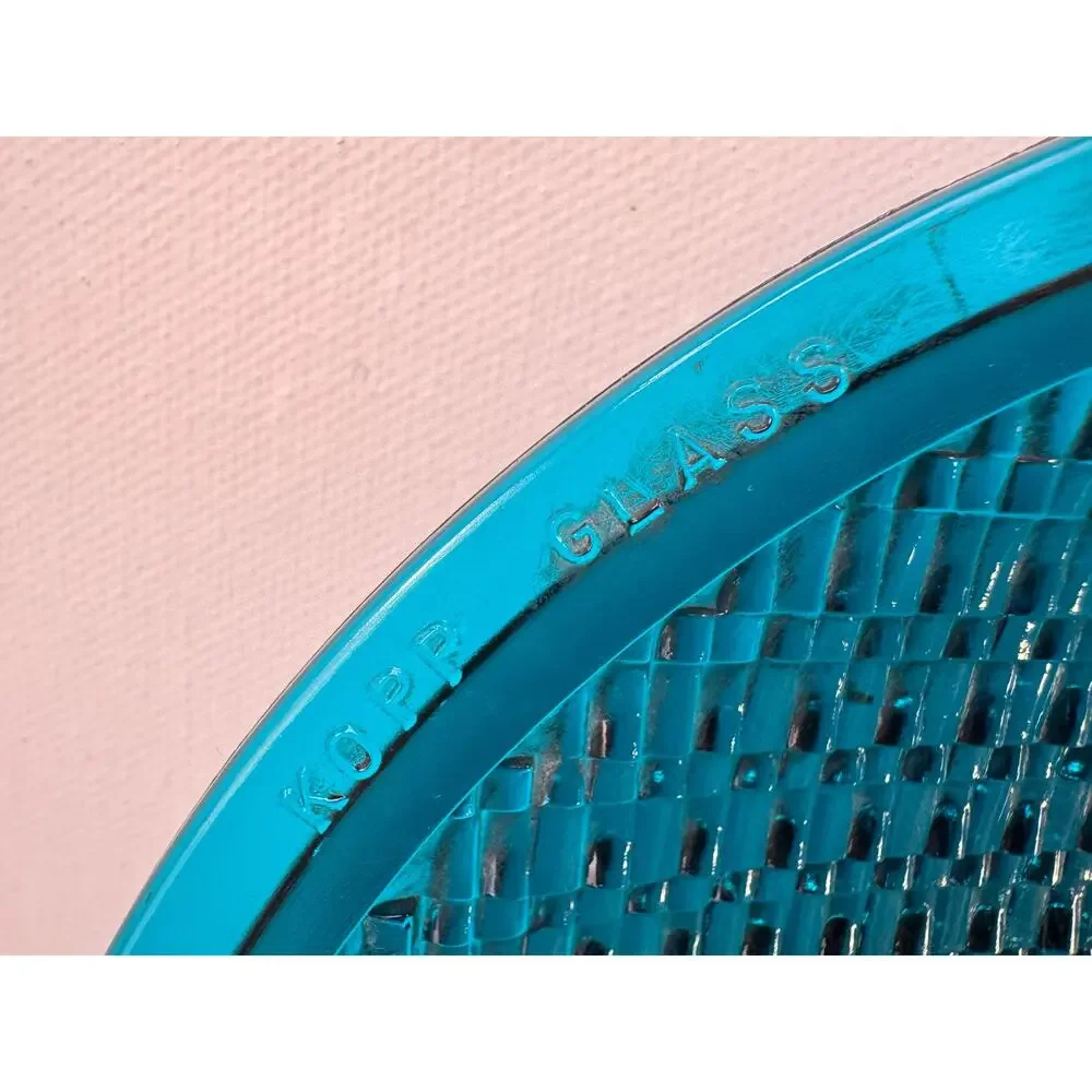 Vintage Kopp/Eagle Glass Prismatic Signal Lens Aqua Blue 8.25”